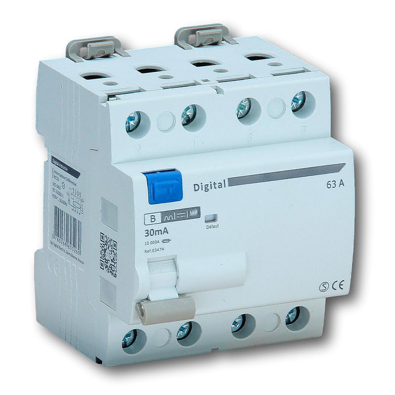 Digital Electric - Interrupteur différentiel 4P - 4x40A - 30mA - Type B - Réf : 03472